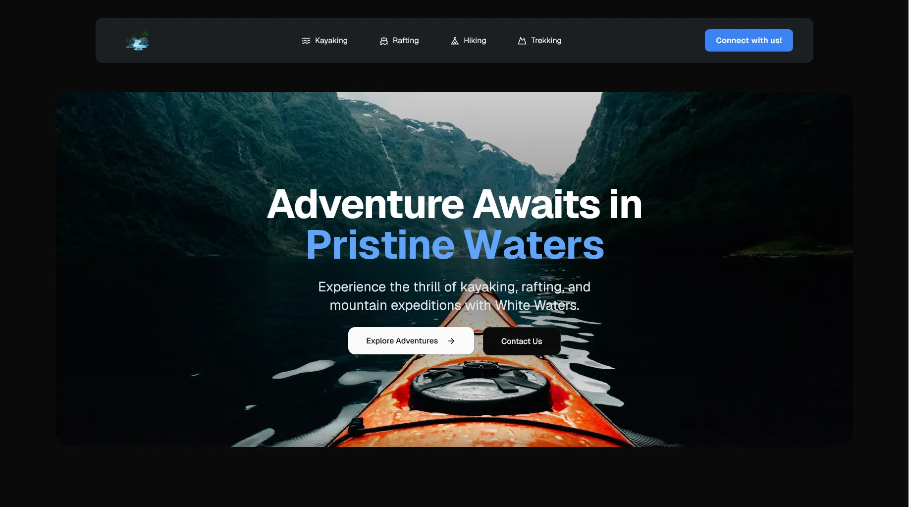 White Waters dark background